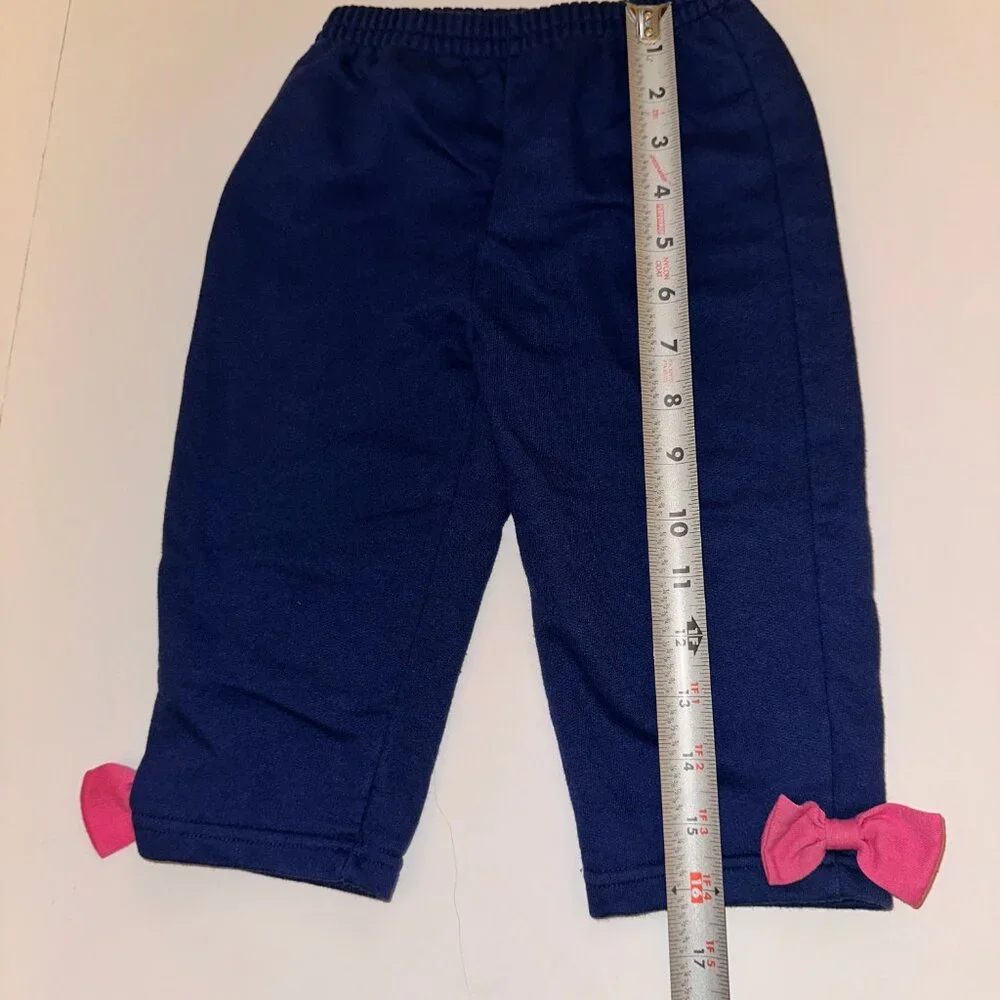 VTG SPROCKETS Mervyns Kids 24M 3 piece set PINK & BLUE colorful ruffle embroider